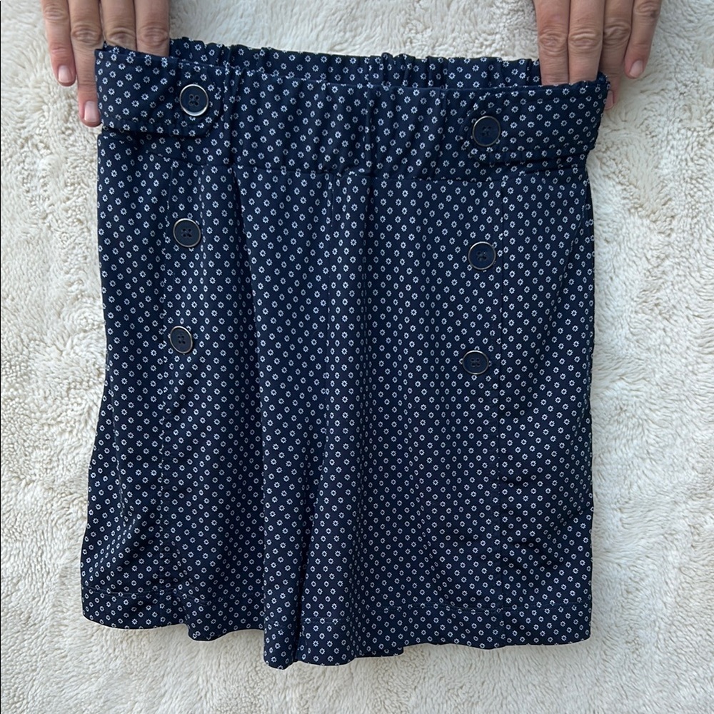 Navy Blue Polka Dot Skirt